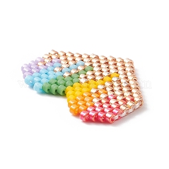 Regenbogenfarbe Stolz Flagge handgefertigte japanische Saatperlen&nbsp;SEED-CP00017