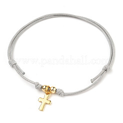 Bracelets à breloques ajustables en cordon tressé en polyester ciré&nbsp;BJEW-JB05547