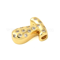 Placage en rack en laiton micro pavé de zircones cubiques transparentes&nbsp;KK-C067-11G-T