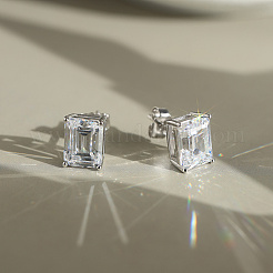 925 Ohrstecker aus Sterlingsilber mit Mikropavé&nbsp;EJEW-G443-08P