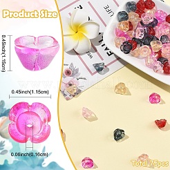 75 pz. 5 colori tappi per perline di vetro verniciati a spruzzo trasparenti a 4 petali&nbsp;GGLA-YW0001-27