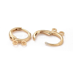 Accessoires pour boucles d'oreilles dormeuses en laiton plaqué en rack à 2 trou&nbsp;KK-D075-05G-RS