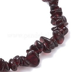 Braccialetti elasticizzati con perline di granato naturale per donna uomo&nbsp;BJEW-JB10647-04