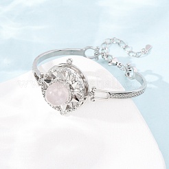 Bracelets à maillons en quartz rose naturel avec rotation solaire&nbsp;GG-CBA0251-11P-01