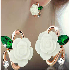 Fleurs strass alliage boucles d'oreille&nbsp;WG3C0C0-04