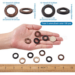 200 stücke 2 farben gefärbt holz schmuck Zubehörse coconut verbindungsringe&nbsp;COCO-CD0001-01