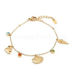 Bracciali con ciondoli in acciaio inossidabile 304 per donna&nbsp;BJEW-C114-09G