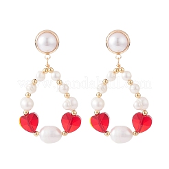 Orecchini a bottone pendenti con perline a goccia per ragazze donne&nbsp;X1-EJEW-TA00023