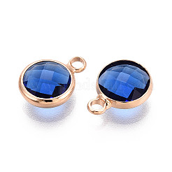 Tono dorato charms in vetro di ottone&nbsp;GLAA-ZX008-24C-G