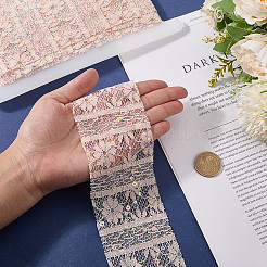 5 Yards Polyester-Blumenspitzenbänder mit Pailletten&nbsp;OCOR-GF0005-24D
