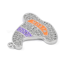 Pendentifs en laiton de placage de rack avec zircone cubique&nbsp;KK-D031-07P-02