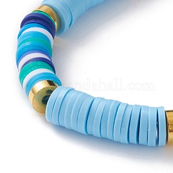 Bracelets extensibles de perles heishi en argile polymère&nbsp;BJEW-JB05708-04