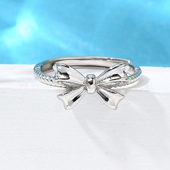 Rhodinierte 925 verstellbare Ringe aus Sterlingsilber&nbsp;RJEW-D300-01P