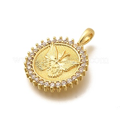 Pendenti in ottone placcato a cremagliera con micro pavè di zirconi smaltati&nbsp;KK-L226-031G-03