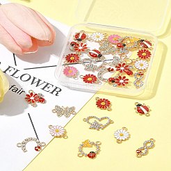 30 Stück 12 Stile Zinklegierung Emaille-Anschluss-Charms&nbsp;FIND-FS0004-42