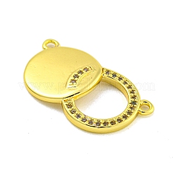 Ciondoli in vero ottone placcato oro 18k con micro pavé di zirconi&nbsp;KK-R159-42G