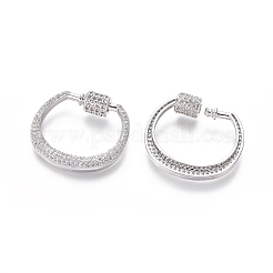 Messing Micro Pave Zirkonia Schraube Karabiner Schloss Charms&nbsp;ZIRC-I031-21P