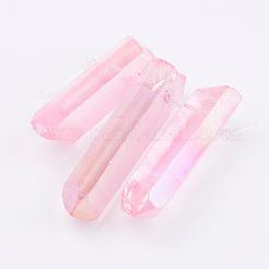 Cuentas de perlas graduadas de cristal de cuarzo natural electrochapado&nbsp;G-P315-A08