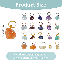 84 stücke 21 arten natürliche granat & aventurin & aquamarin & citrin & aventurin & lapis lazuli & amethyst chip charms&nbsp;PALLOY-FH00142