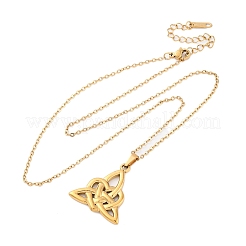 Collares colgantes de acero inoxidable 304 con nudo de trinidad&nbsp;NJEW-H059-02G
