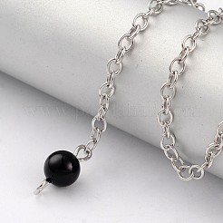 Wünschelrutenpendel aus natürlichem Obsidian&nbsp;X-BJEW-E292-A04
