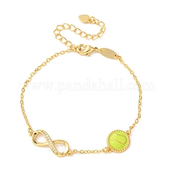 Bracelets sport en laiton sertis de micro-pavés de zirconiums cubiques à maillons infinis&nbsp;LS-BJEW-D386-01A-G