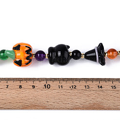 Halloween-Thema handgefertigte Bunte Malerei-Perlenstränge&nbsp;LAMP-N028-17A