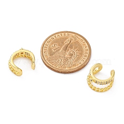 Orecchini a polsino con micro pavé di zirconi chiari in ottone placcato cremagliera&nbsp;EJEW-H147-14G