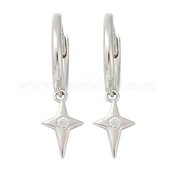 Creolen aus Sterlingsilber mit Mikropflaster und klarem Zirkonia&nbsp;EJEW-G427-03P