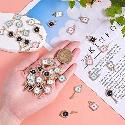 32 Stück 8 Stile Legierung Emaille Zirkonia Anhänger Liebespunkt Diamant Keylock Legierung Anhänger DIY Schmuck Zubehör&nbsp;JX549A