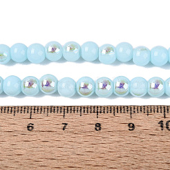 Chapelets de perles en verre opaque électrolytique&nbsp;EGLA-Q132-6MM-01C-12