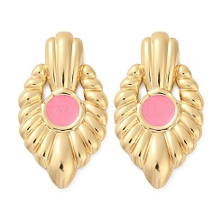 Boucles d'oreilles à tige en acier inoxydable 304 et émail pour femmes&nbsp;EJEW-U046-05G