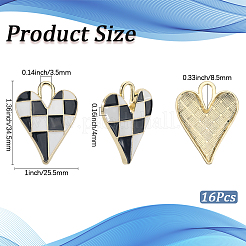 16pcs pendentifs en émail en alliage de placage en rack&nbsp;ENAM-SC0006-47