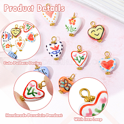 8 pendentif en porcelaine fait main&nbsp;PALLOY-SW00126