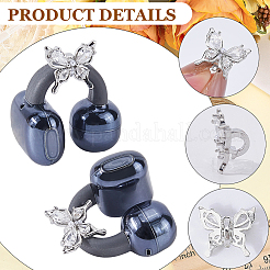 2 Stück Strass-Clip aus Legierung für dekorative Kopfhörer-Accessoires&nbsp;FIND-CP0003-61B