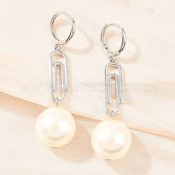 Trombone avec boucles d'oreilles créoles rondes en laiton&nbsp;EJEW-Z164-12P