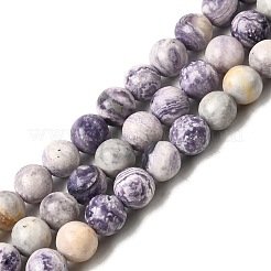 Fili di perline di diaspro naturale a strisce viola&nbsp;G-K350-C03-8mm-01
