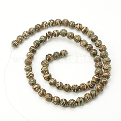Wellenmuster dzi Perlen im tibetischen Stil&nbsp;X-TDZI-D005-8mm-06