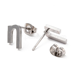 Pendientes de botón con alfabeto griego de acero inoxidable 304 resistentes al deslustre&nbsp;STAS-D007-07P-03