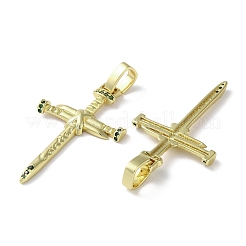 Cremagliera in ottone placcatura pendenti zirconi&nbsp;KK-M272-01G