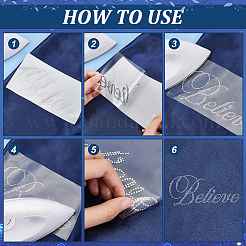 8 Stück 2 Stilworte „Believe & Inspire“ Hotfix-Strasse aus Glas&nbsp;DIY-FG0004-98