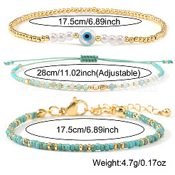 3 Stück Armband-Set aus Messing&nbsp;WN5918-2