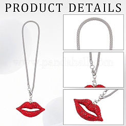 2 ciondolo per labbra con strass in 2 colori&nbsp;HJEW-CY0001-02