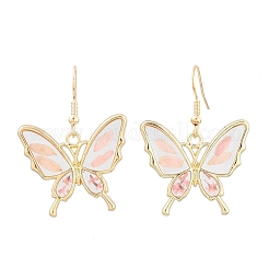 Boucles d'oreilles pendantes en alliage et fleurs séchées&nbsp;AL-Z001-02G-01