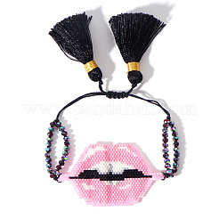Braccialetti con perline di vetro fatte a mano in stile bohémien&nbsp;QQ7911-1