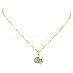 Collares con colgante de animal marino de aleación esmaltada para playa de verano&nbsp;NJEW-JN06635