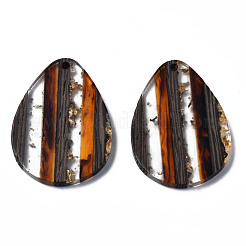 Pendentifs en résine transparente et bois de noyer&nbsp;RESI-N025-015A-A01