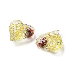 Anhänger aus transparentem Harz mit getrockneten Blumen&nbsp;LS-RESI-A043-03B