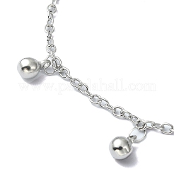 Braccialetti con ciondolo a forma di sfera rotonda in acciaio inossidabile 304 anti-ossidazione per le donne&nbsp;BJEW-D023-04P