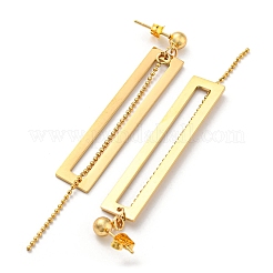 Pendientes colgantes rectangulares de acero inoxidable 304 dorados con baño de iones (IP)&nbsp;EJEW-D083-09G